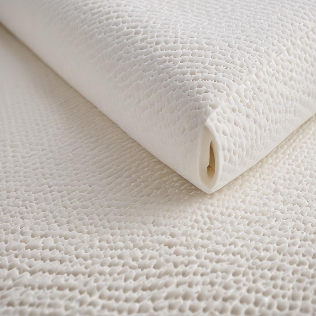 Аккуратно свёрнутый в рулон матрас-топпер M&uuml;hldorfer, демонстрирующий свою гибкость и качество материала.