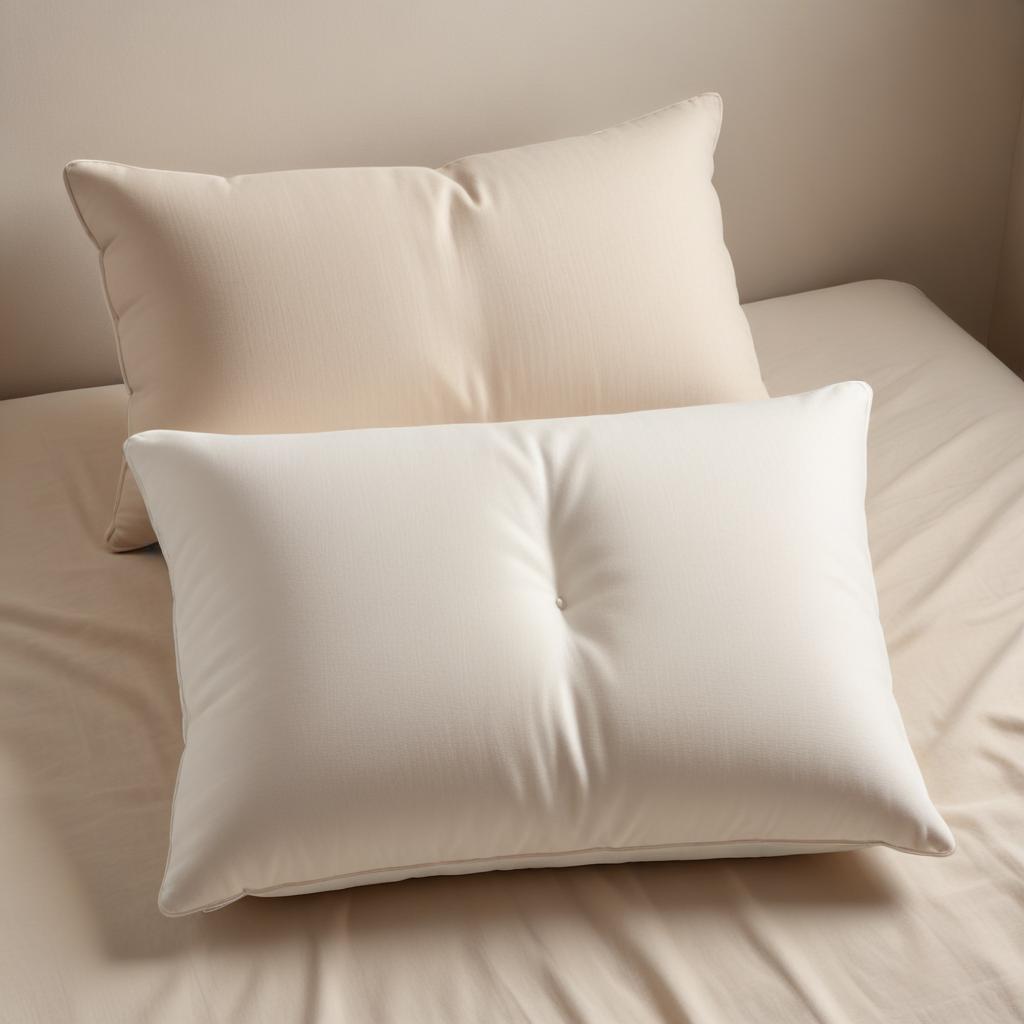 Три типа подушек M&uuml;hldorfer разной высоты: пуховая, memory foam и синтетическая, вид сверху